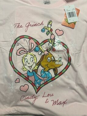 The Grinch Cindy-Lou & Max Pink Short Sleeve Graphic Tee - The Grinch